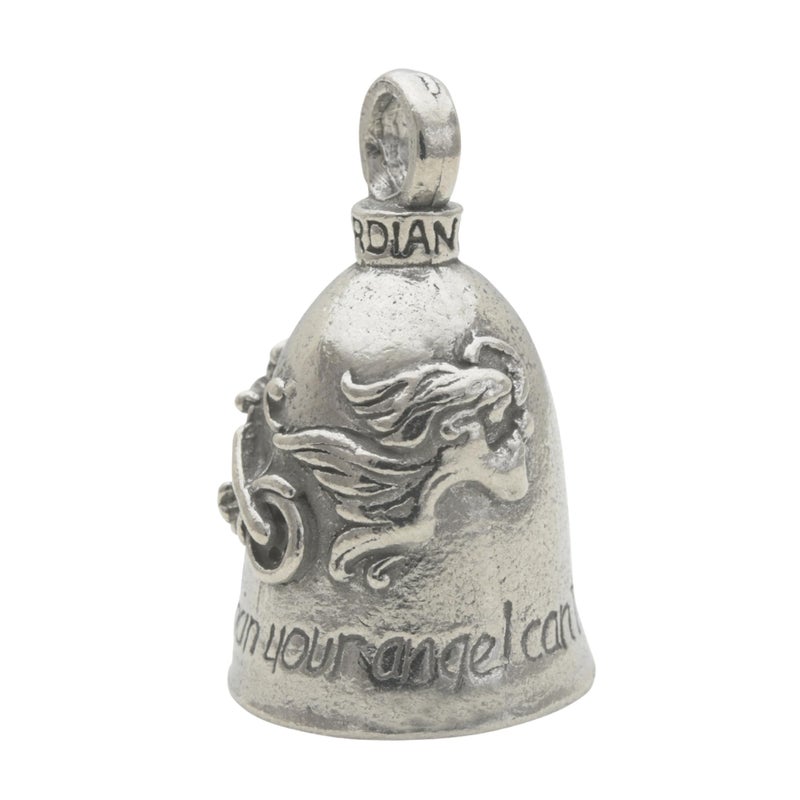 Guardian Bell Never Ride Faster Than Your Angel Can Fly Good Luck Bell w/Keyring & Black Velvet Gift Bag | Motorcycle Bell | Lead-Free Pewter | Good Luck Gift | Bike Bell | Made in USA - Image 2